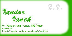 nandor vanek business card